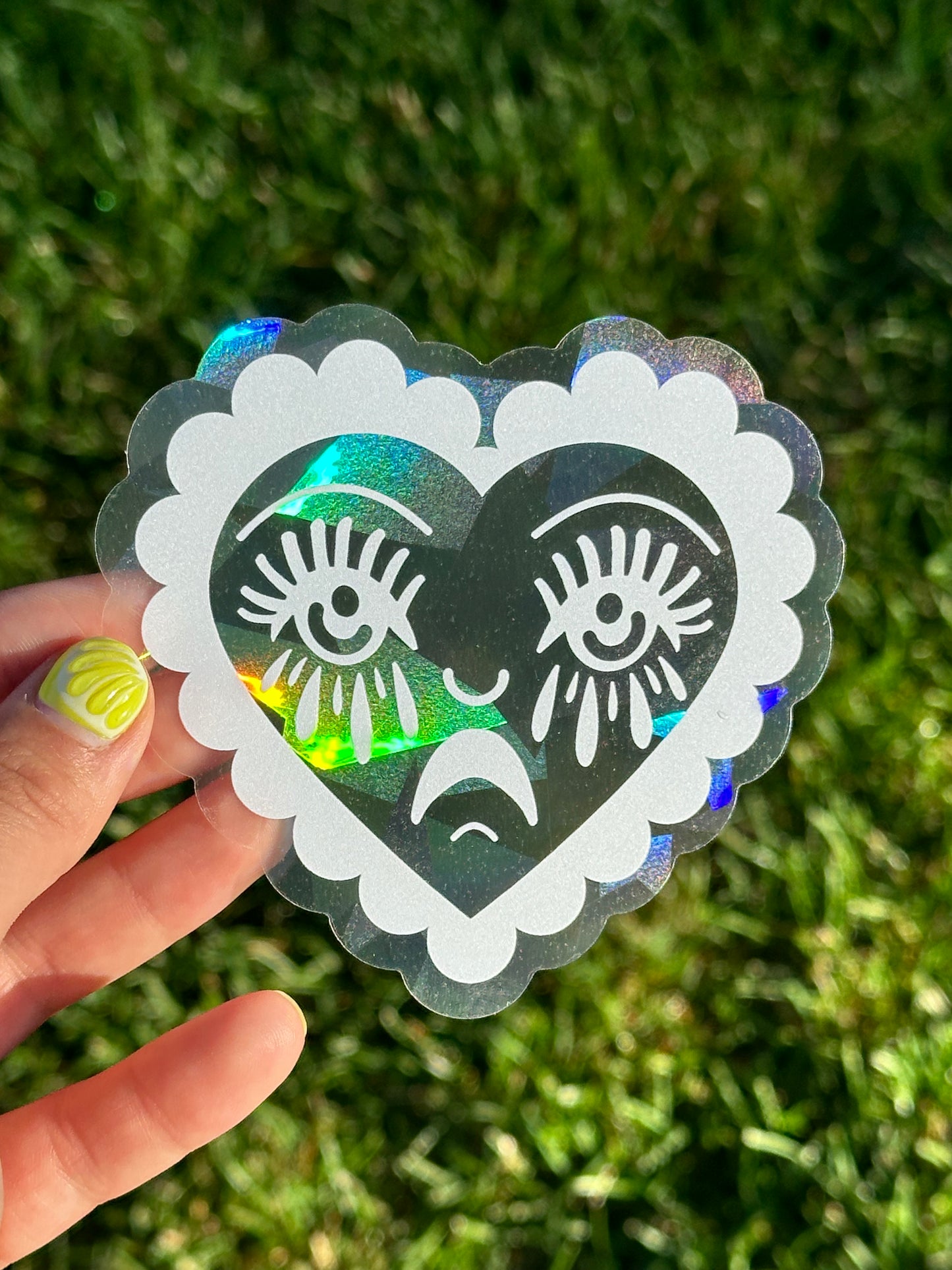 Crying Heart Suncatcher Window Decal