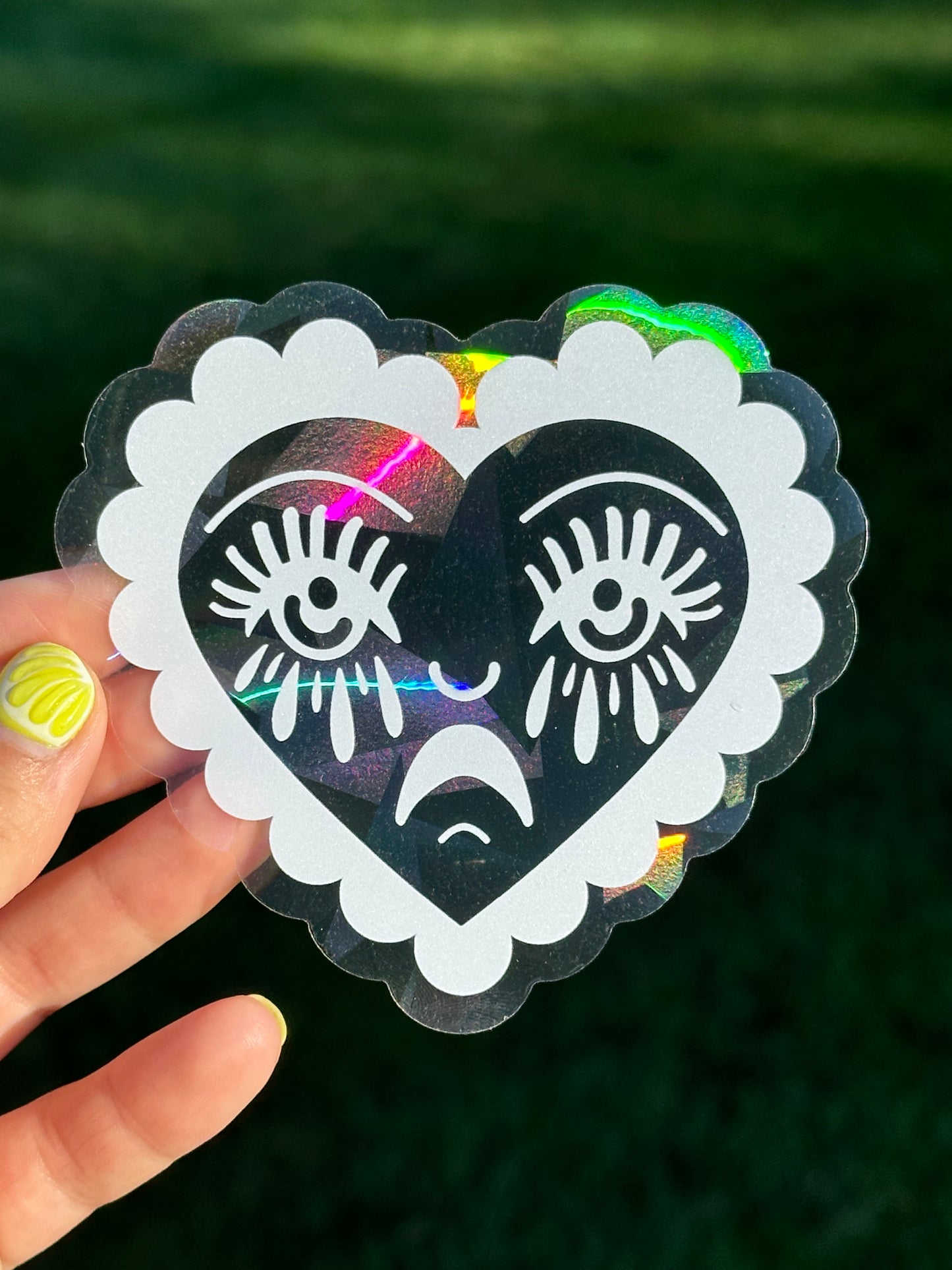 Crying Heart Suncatcher Window Decal