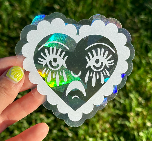 Crying Heart Suncatcher Window Decal