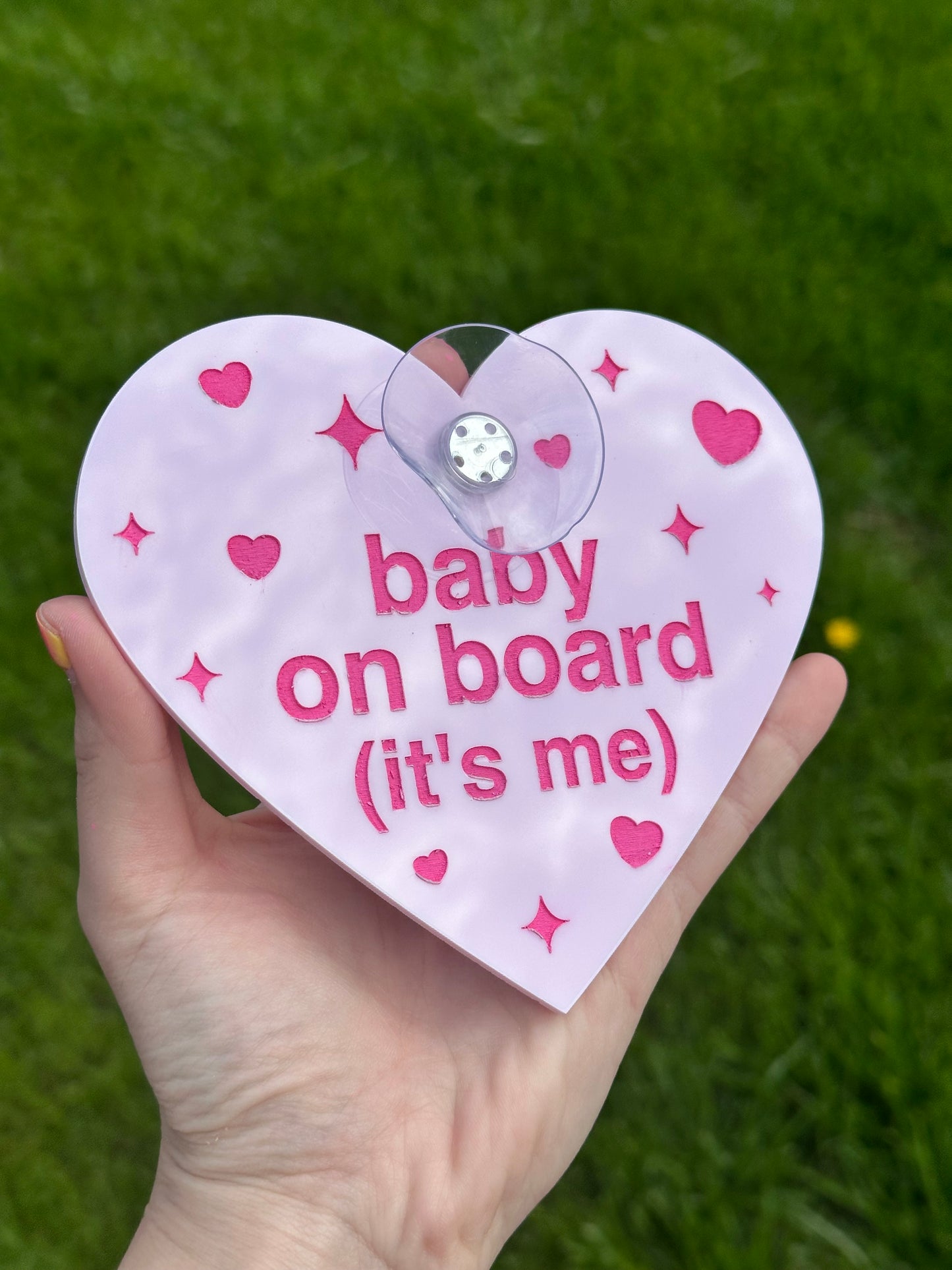 Baby On Board (It’s Me) Cute Pink Car Sign