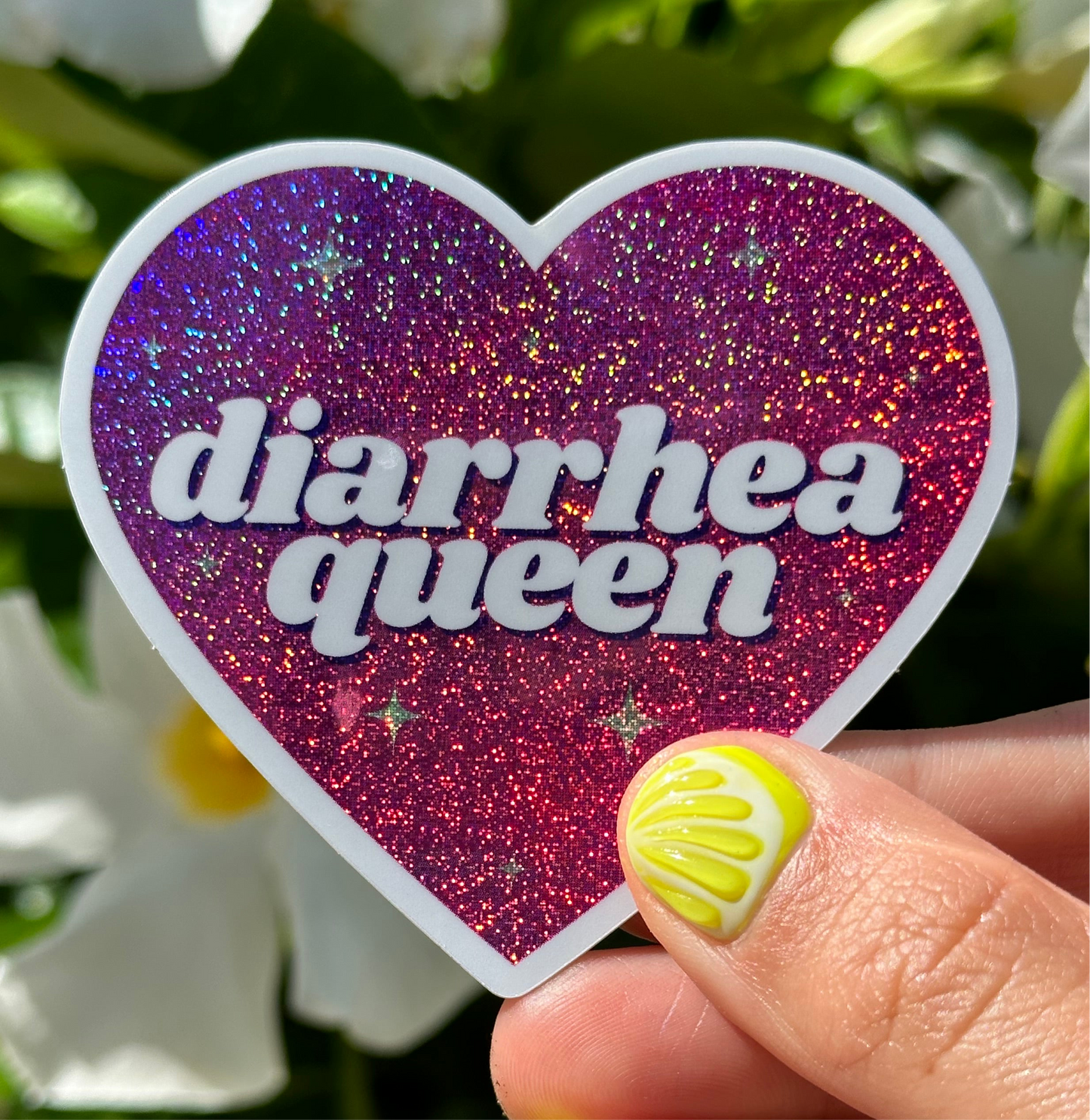 Diarrhea Queen Pink/Purple Glittery Dust Sticker