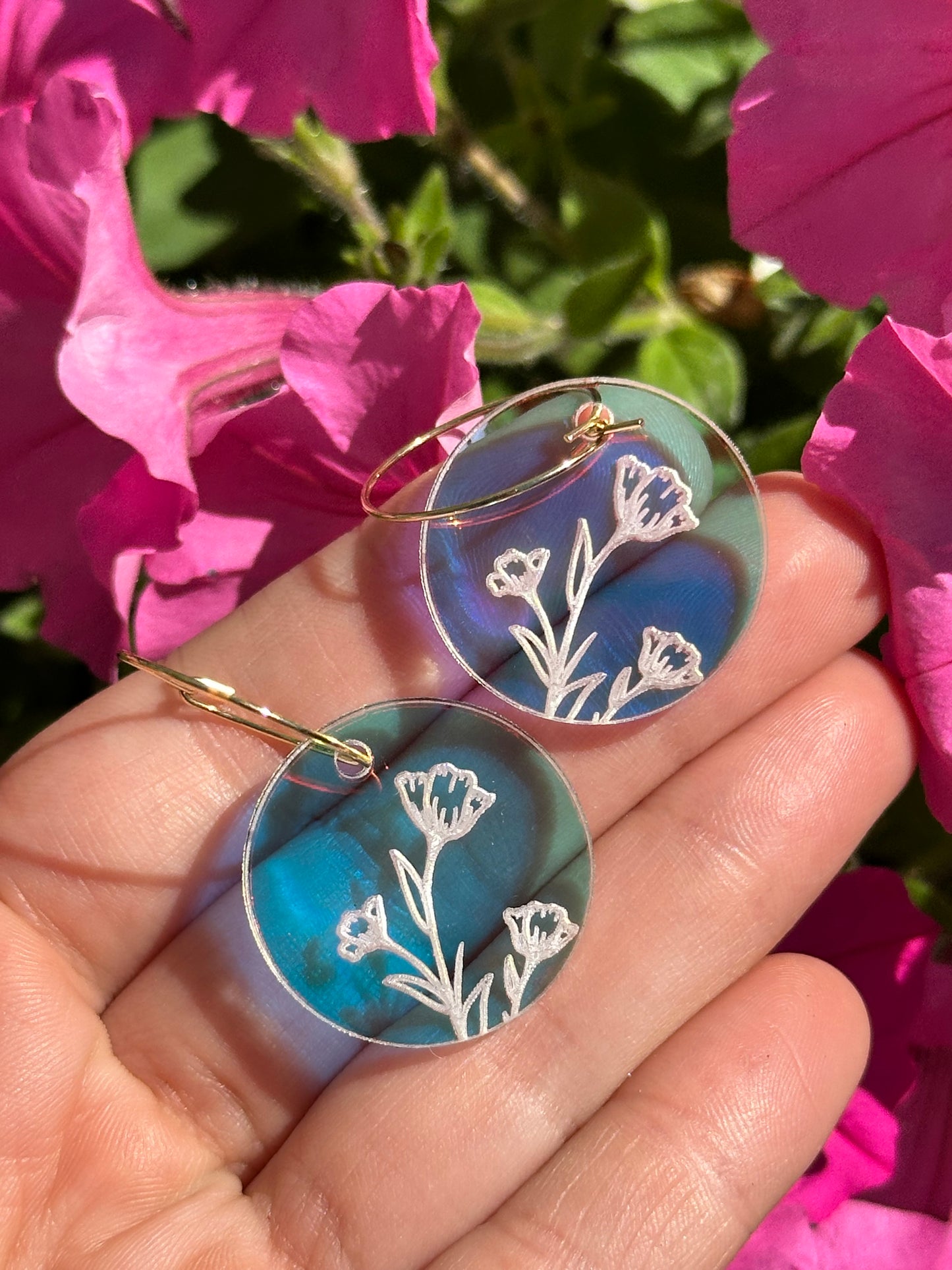 Iridescent Veronica Circle Hoop Earrings