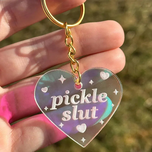 Pickle Slut Iridescent Acrylic Keychain