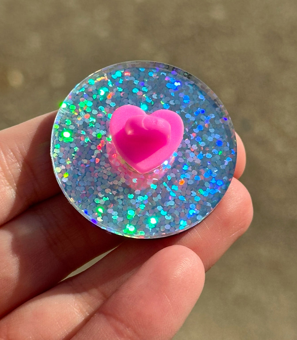 Crab Rangoon Slut Sparkly Border Acrylic Pin