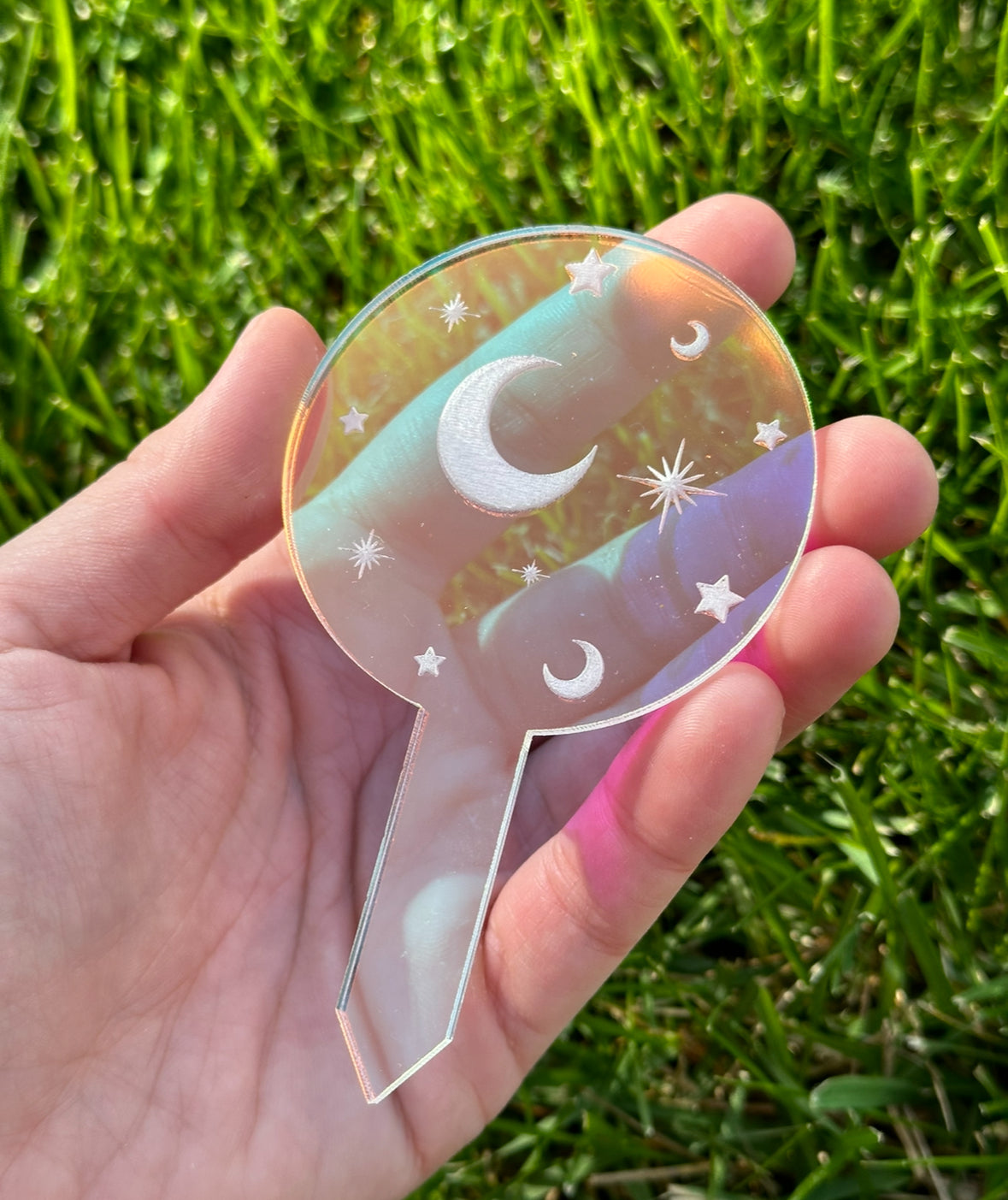 Celestial Plant Iridescent Acrylic Plant Stake