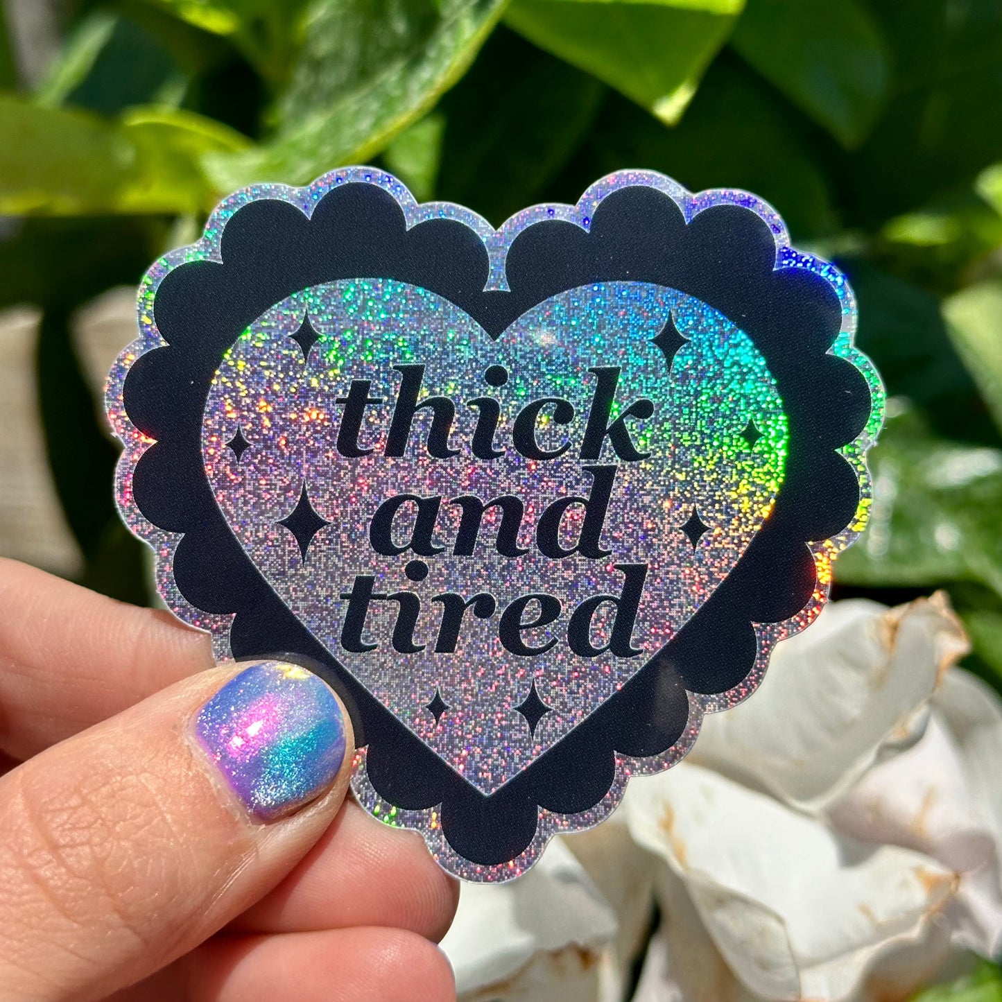Thick And Tired Pixie Dust Sticker 2.7x2.5