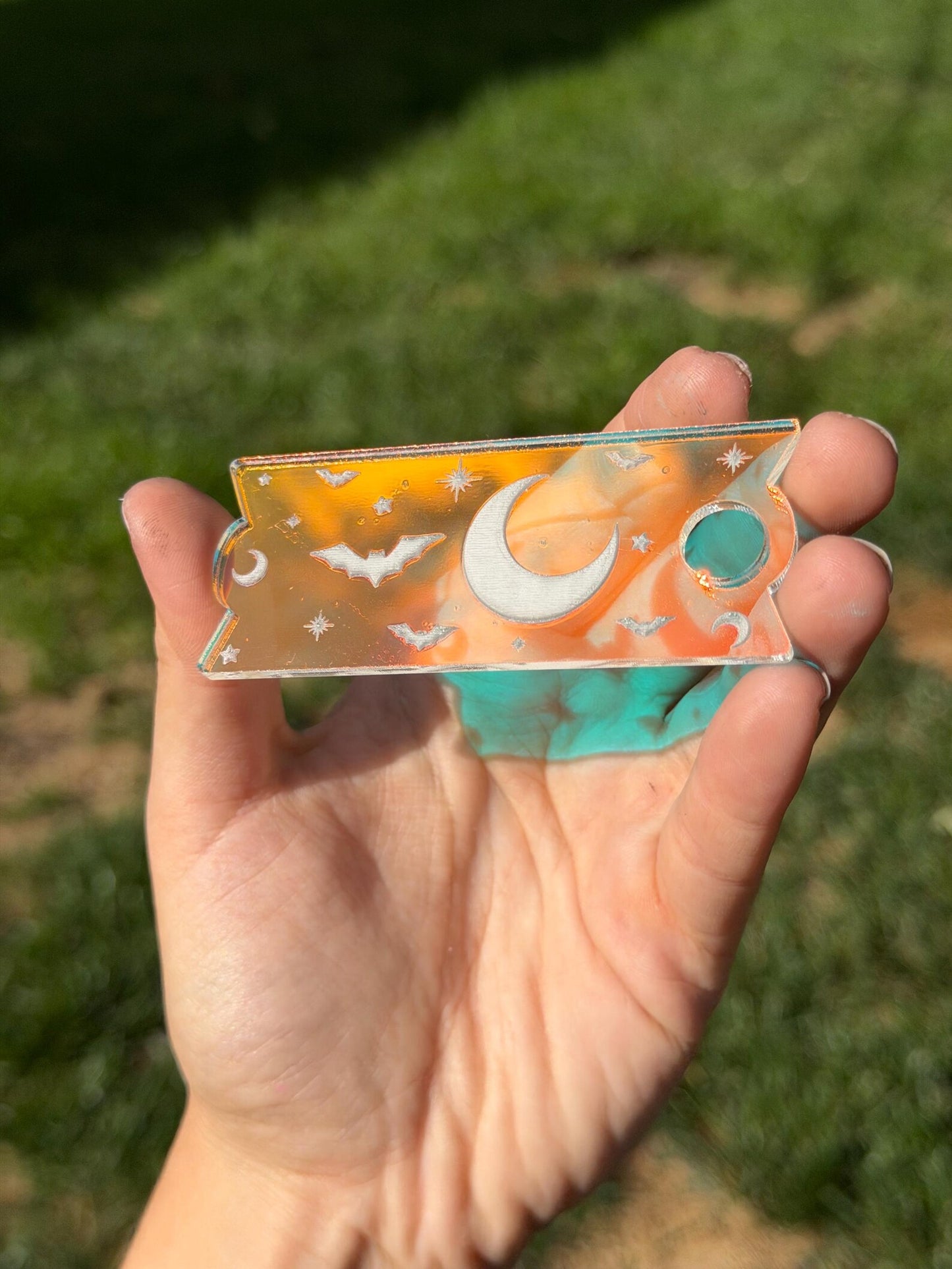 Iridescent Celestial Bat Halloween Tumbler Topper 30 oz Size (Fits New 2.0 Cups Only Read Below!)