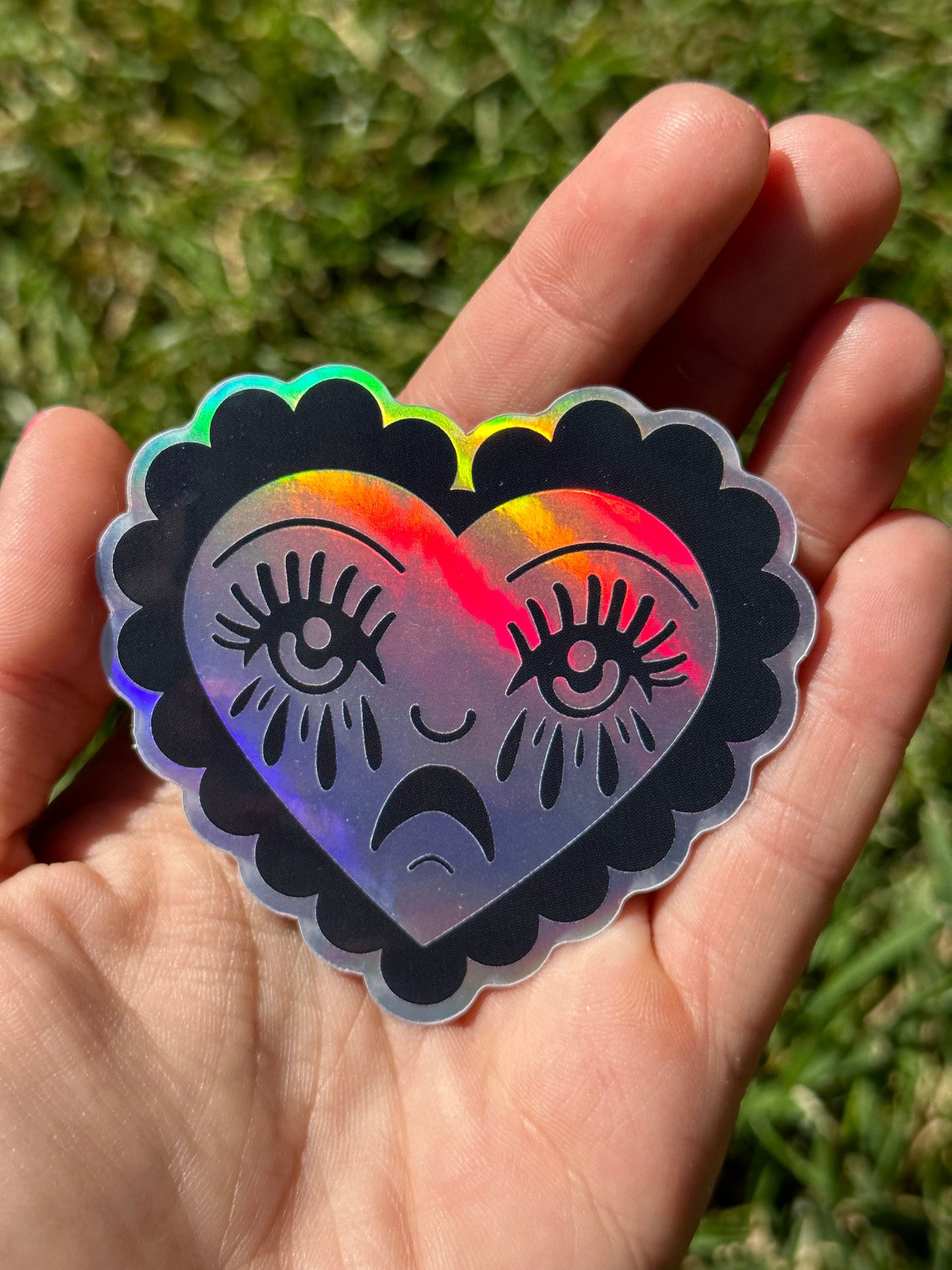 Crying Heart 2.0 Holo Sticker 2.7x2.5