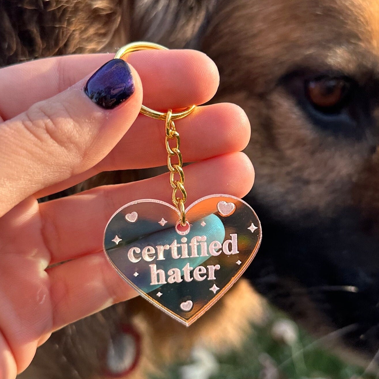 Certified Hater Iridescent Acrylic Keychain