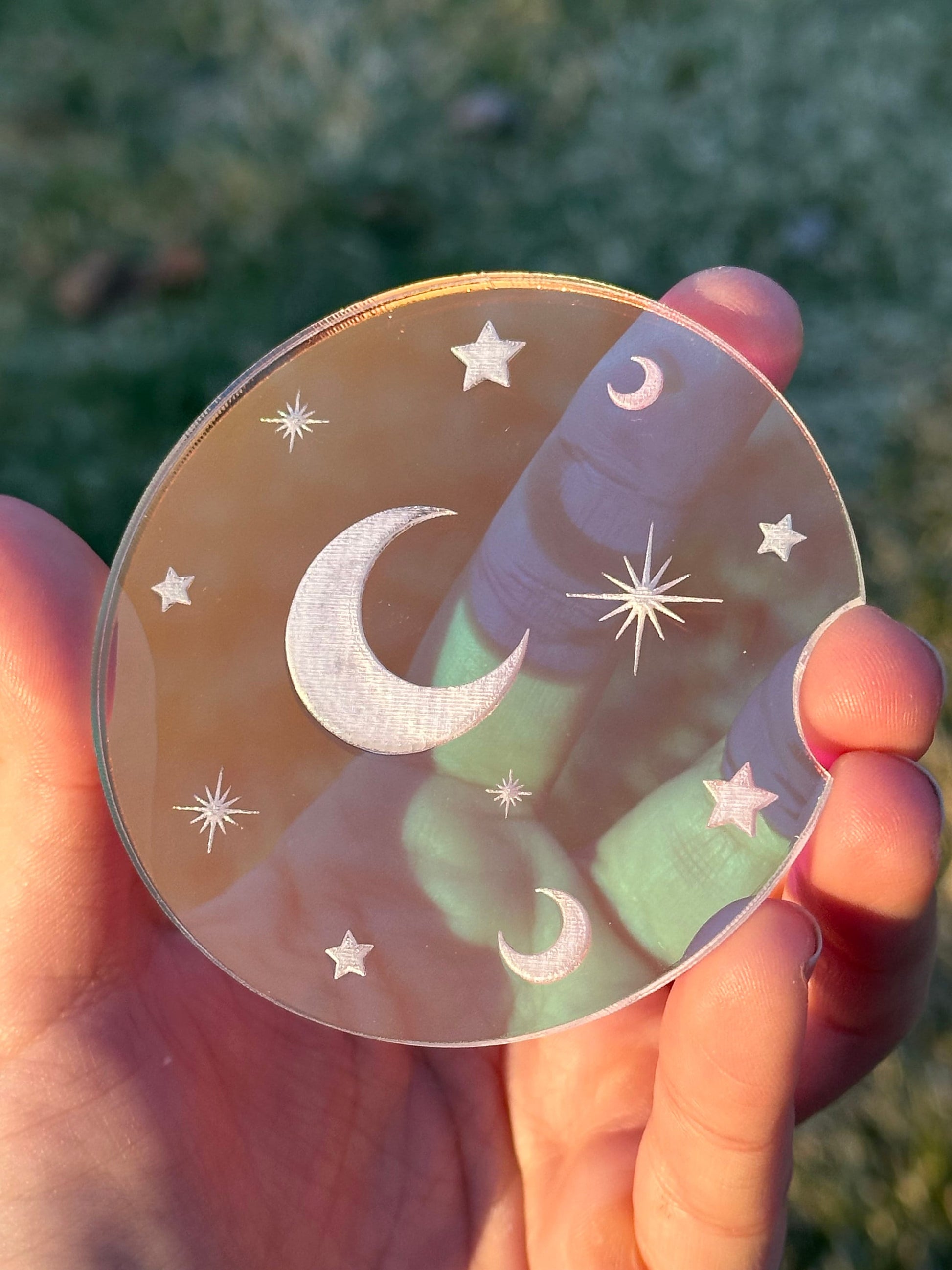 Individual Celestial 3 Inch Iridescent Car Coaster