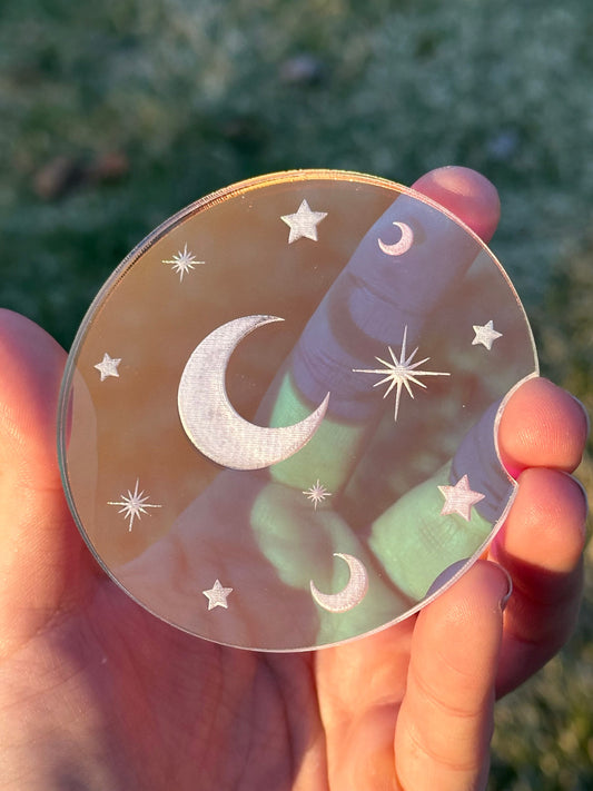 Individual Celestial 3 Inch Iridescent Car Coaster