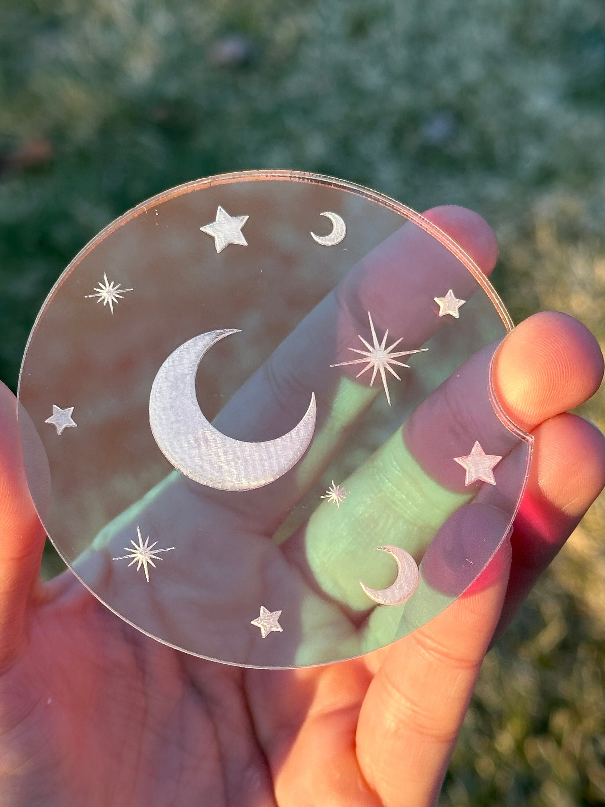 Individual Celestial 3 Inch Iridescent Car Coaster