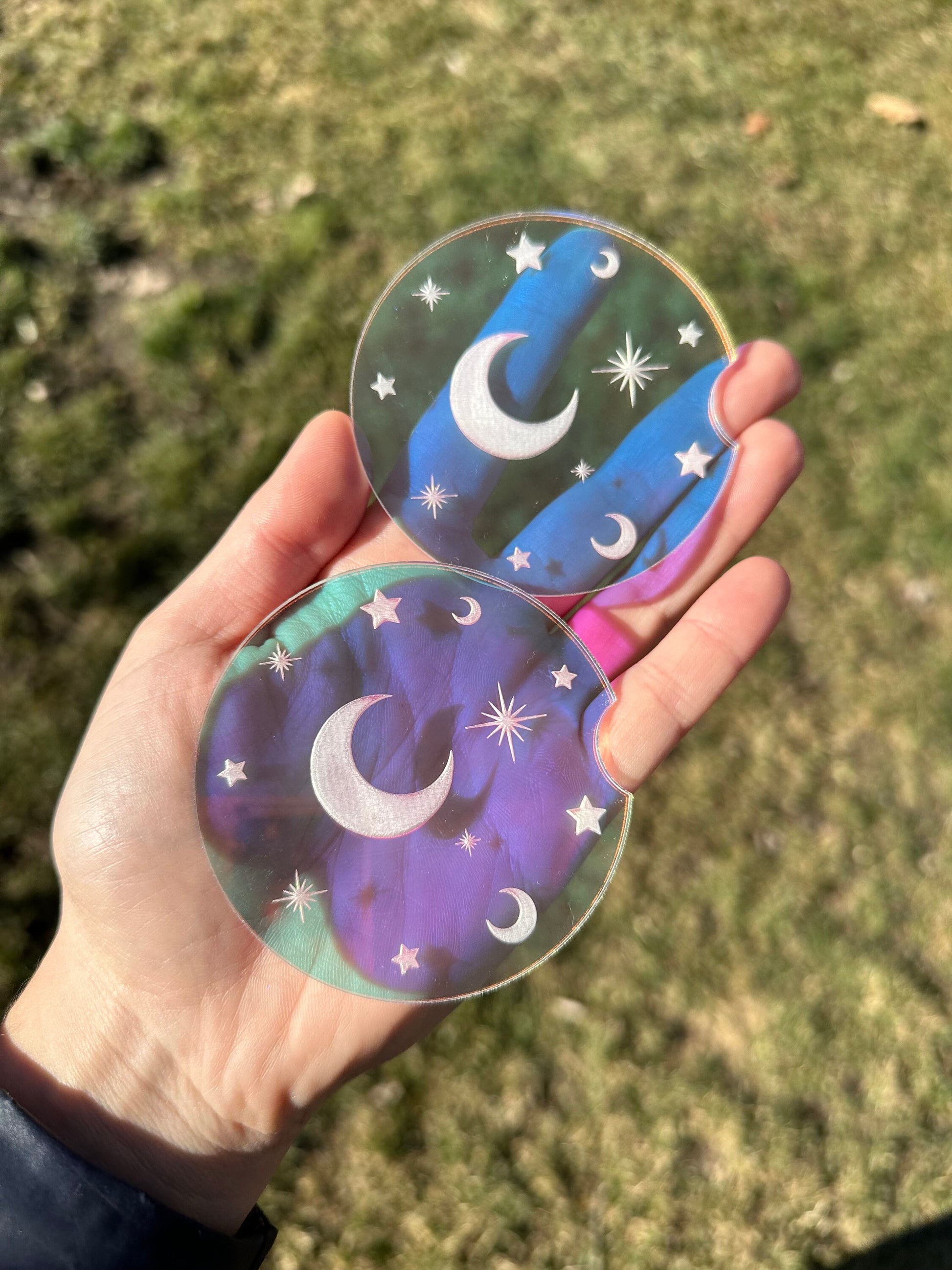 Individual Celestial 3 Inch Iridescent Car Coaster