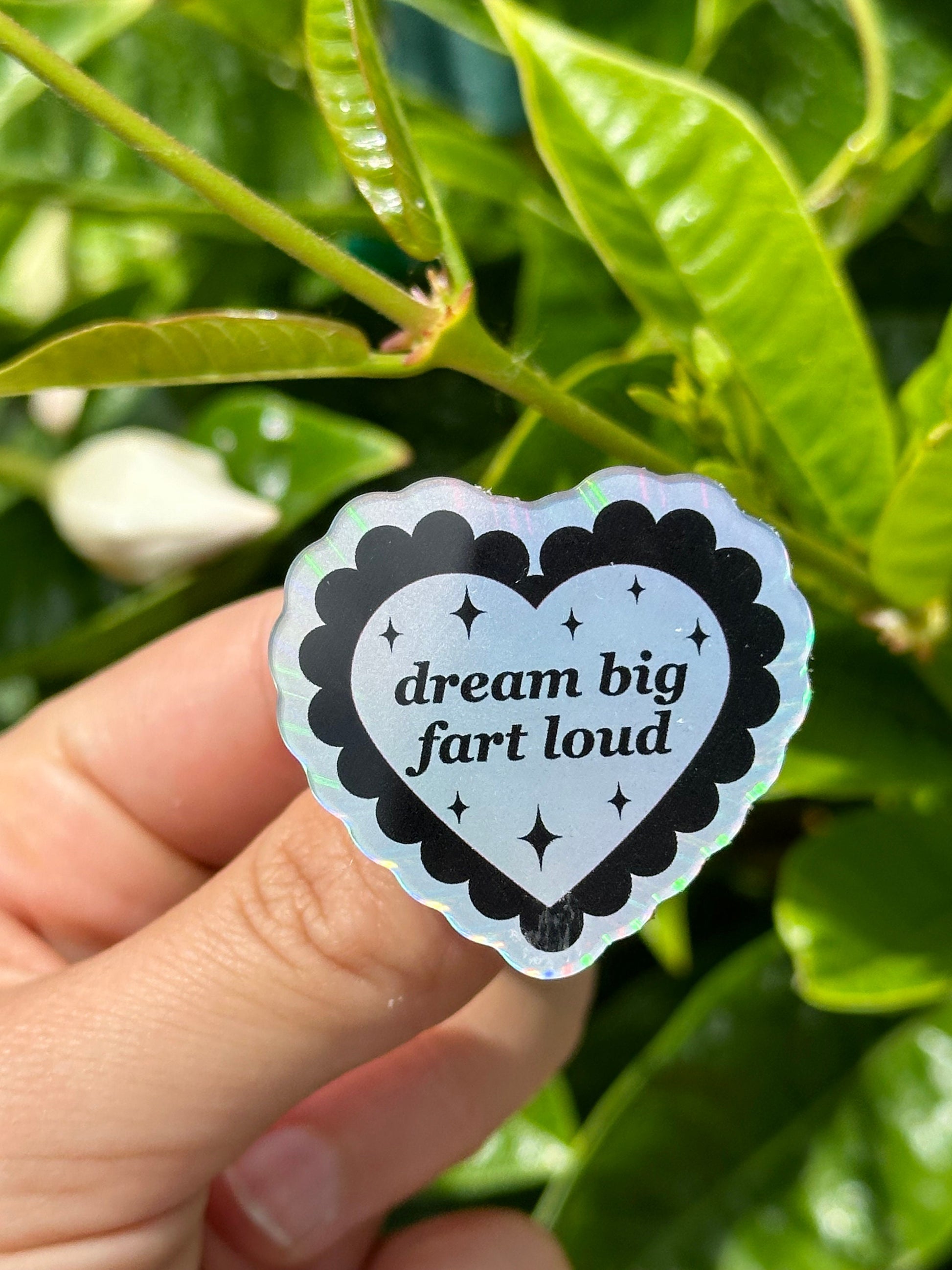 Dream Big Fart Loud Holographic Acrylic Pin