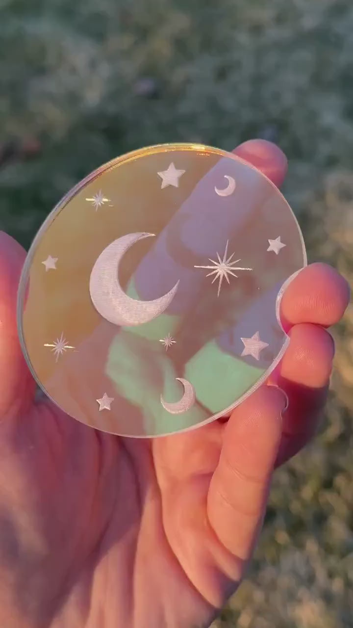 Individual Celestial 3 Inch Iridescent Car Coaster