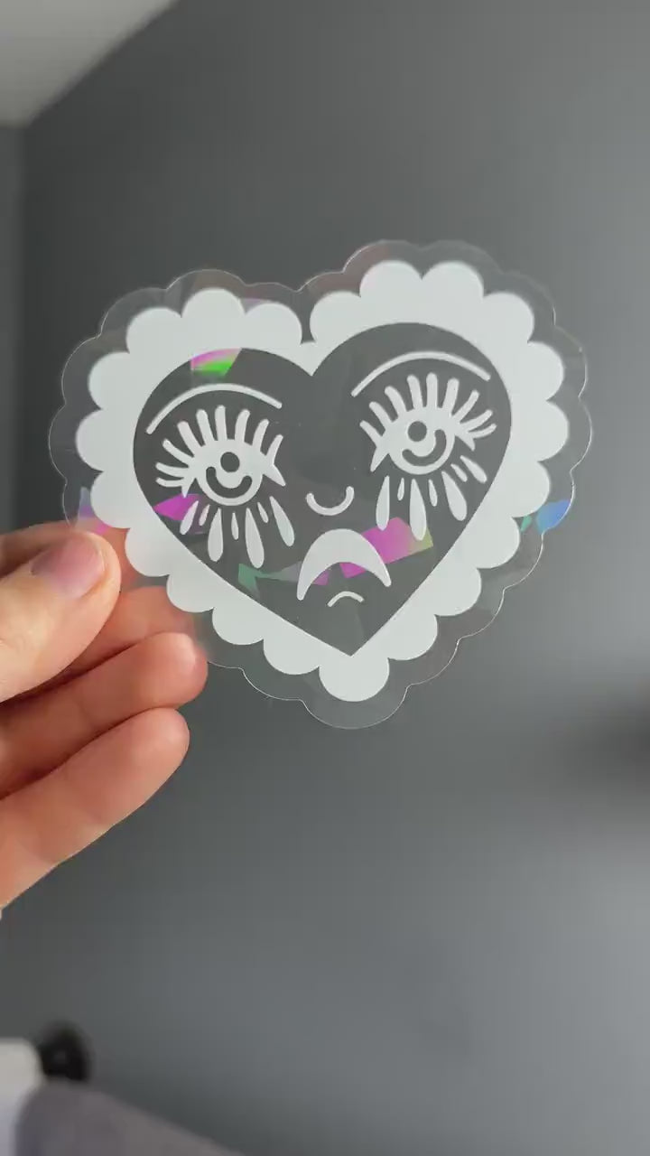 Crying Heart Suncatcher Window Decal