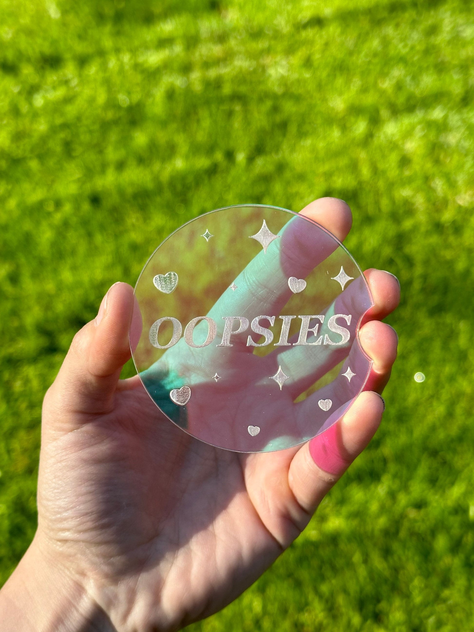 3 Inch Iridescent Car Coaster (Set of 2) - OOPSIES