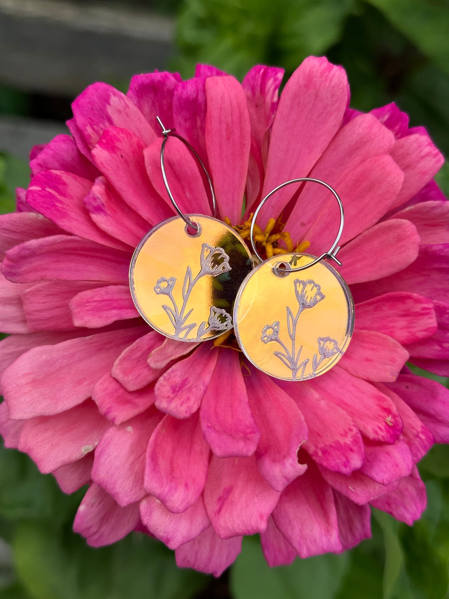 Iridescent Veronica Circle Hoop Earrings