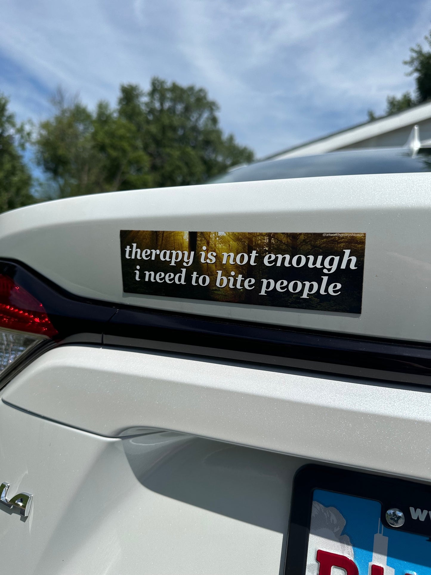 Therapy Is Not Enough I Need To Bite People Car Magnet