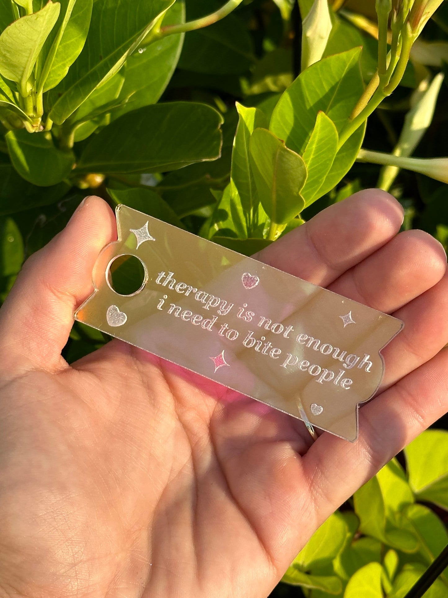Iridescent Therapy Is Not Enough I Need To Bite People Tumbler Topper 40 oz Size (Fits New 2.0 Cups Only Read Below!)