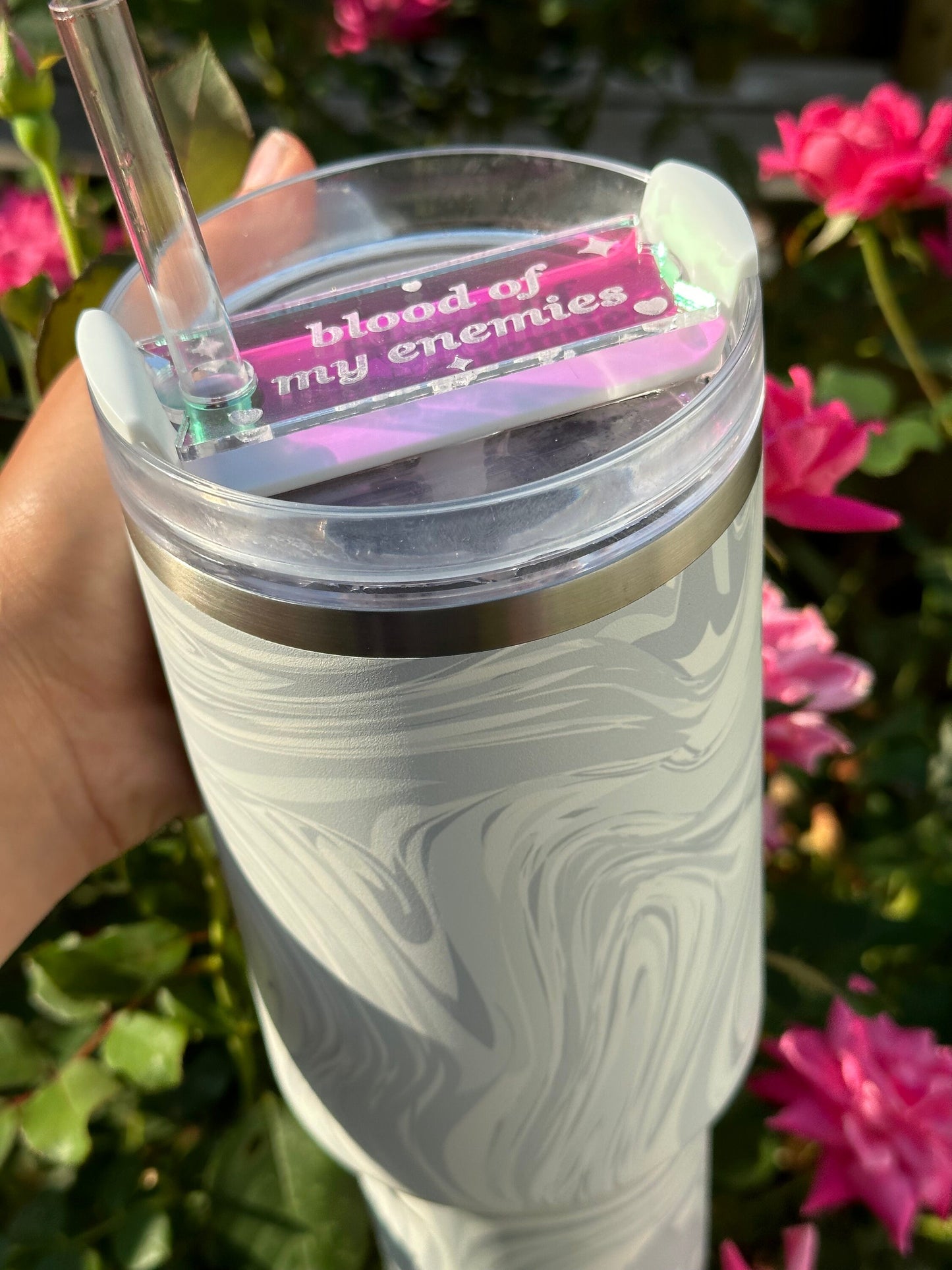 Iridescent Blood Of My Enemies Tumbler Topper 40 oz Size (Fits New 2.0 Cups Only Read Below!)