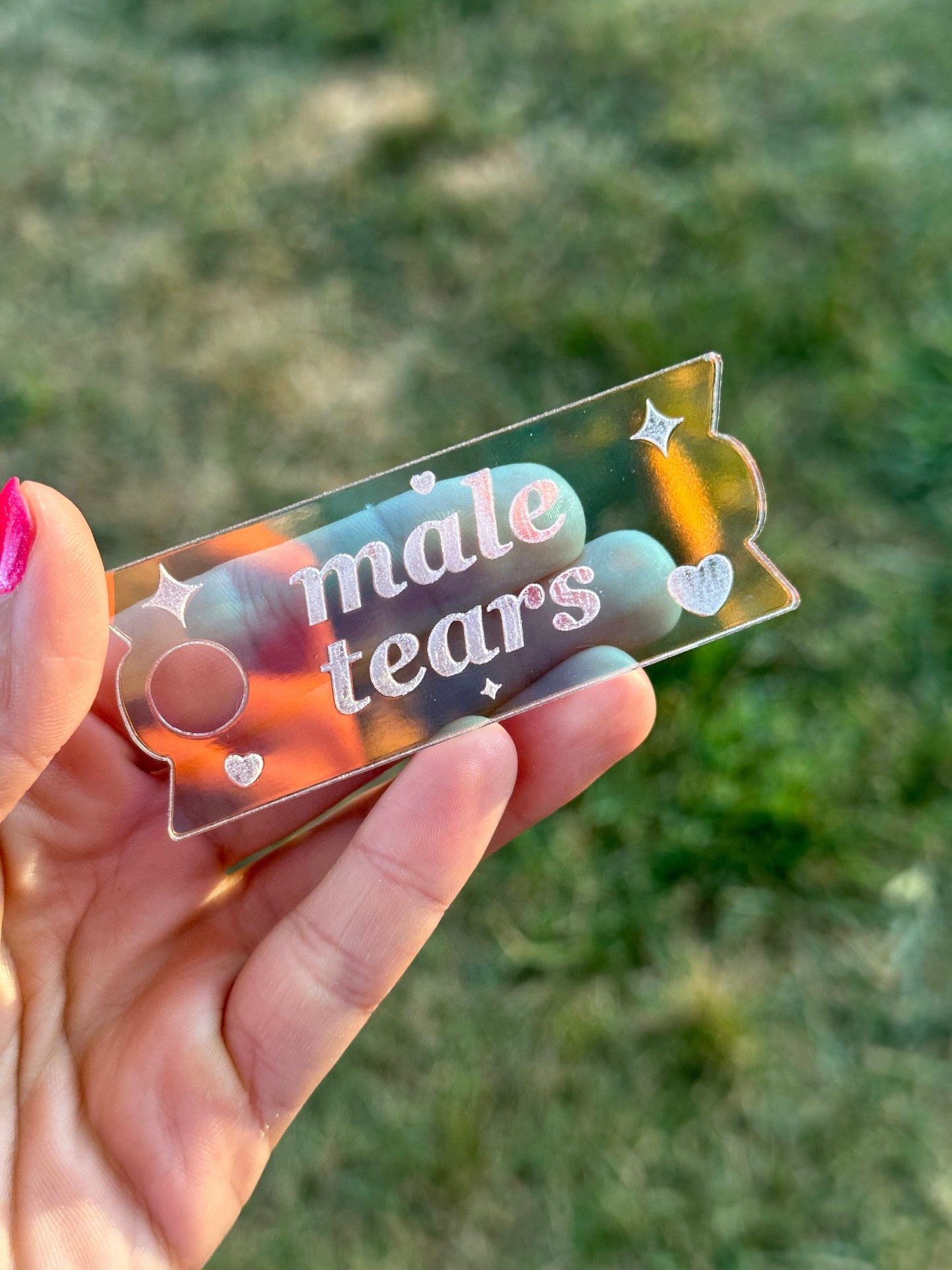 Iridescent Male Tears Tumbler Topper 40 oz Size (Fits New 2.0 Cups Only Read Below!)