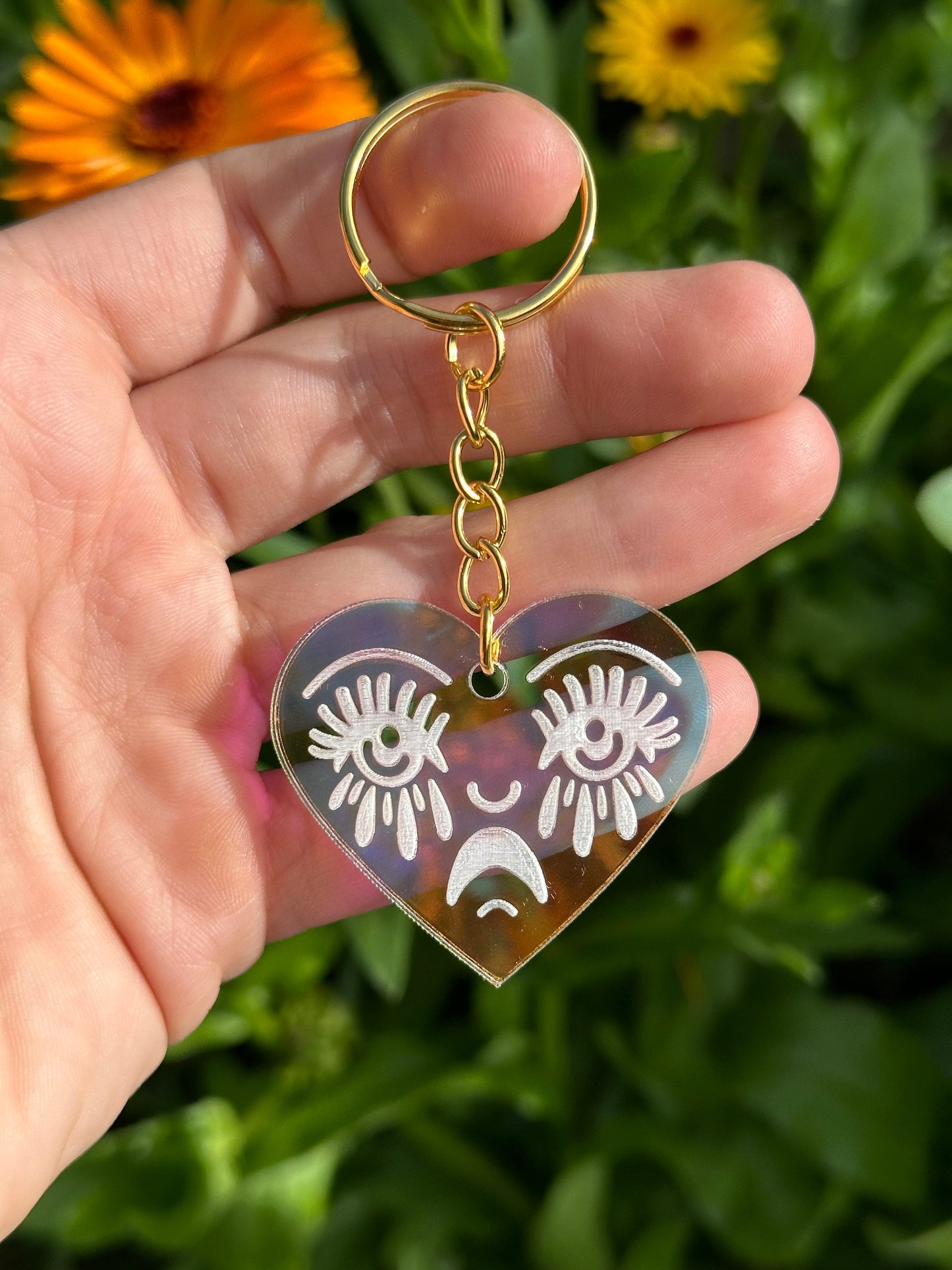 Made To Order Live Fast Eat Ass Iridescent Acrylic Keychain