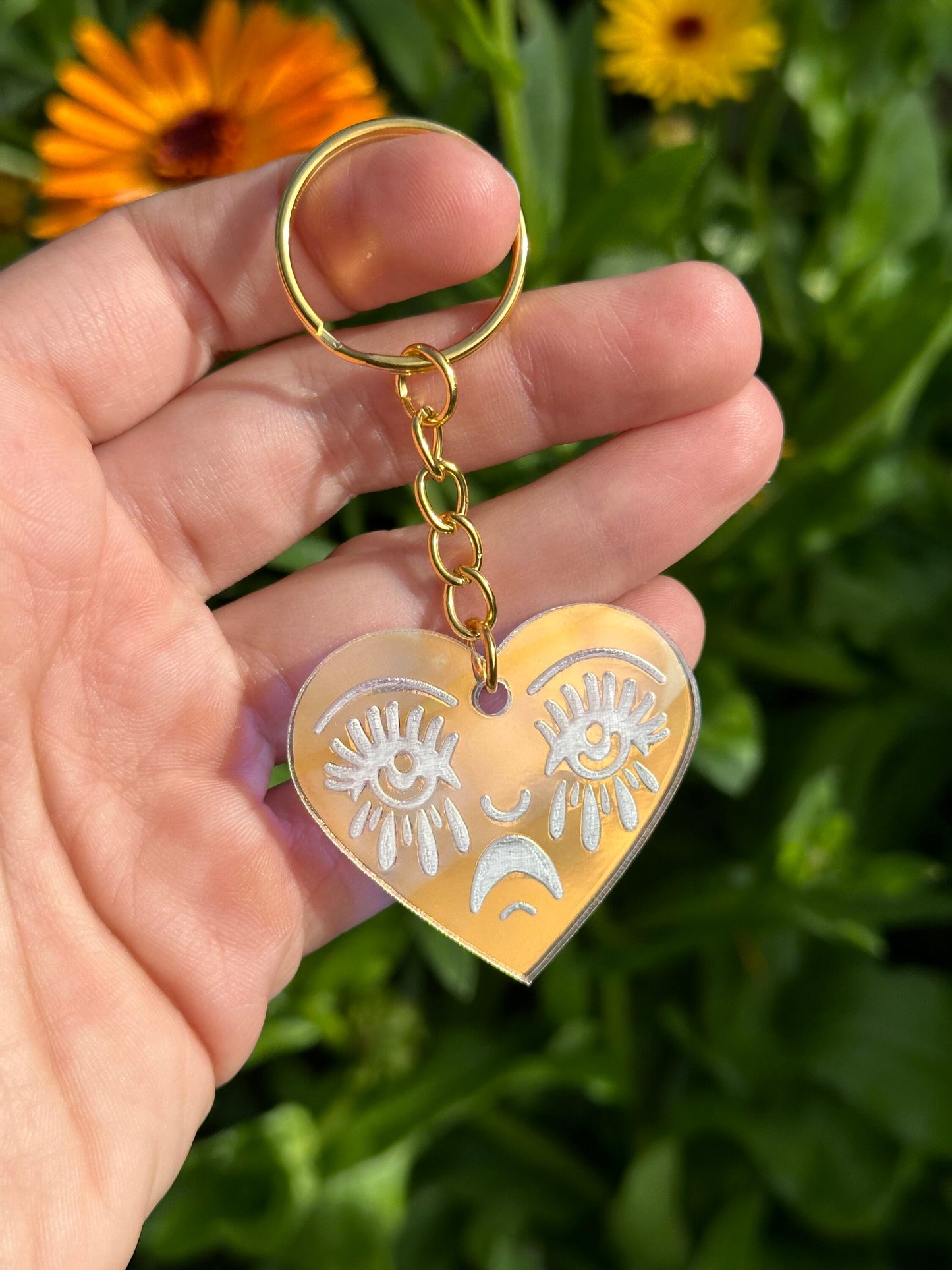 Made To Order Live Fast Eat Ass Iridescent Acrylic Keychain