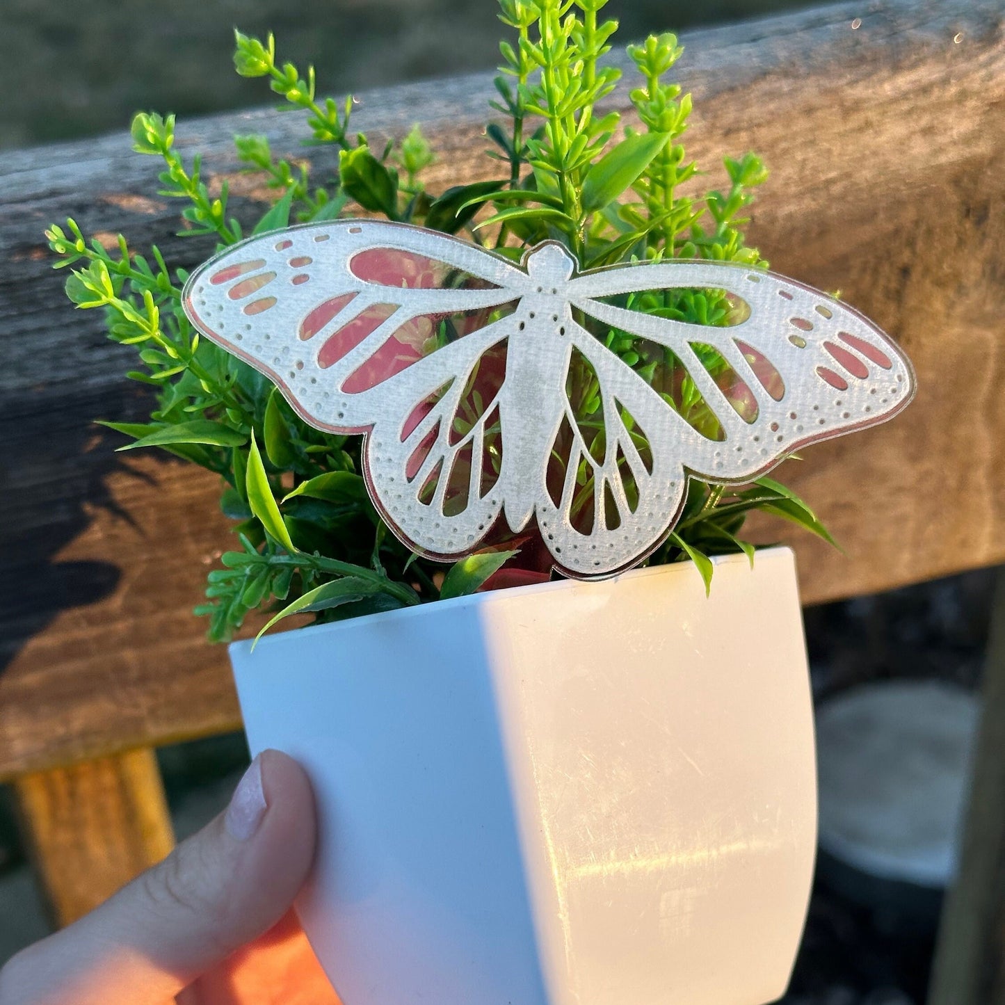 Monarch Butterfly Iridescent Acrylic Plant Stake