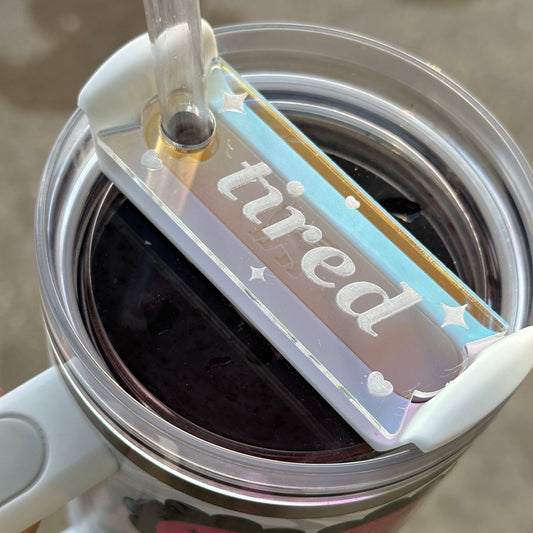 Iridescent Tired Tumbler Topper 40 oz Size (Fits New 2.0 Cups Only Read Below!)