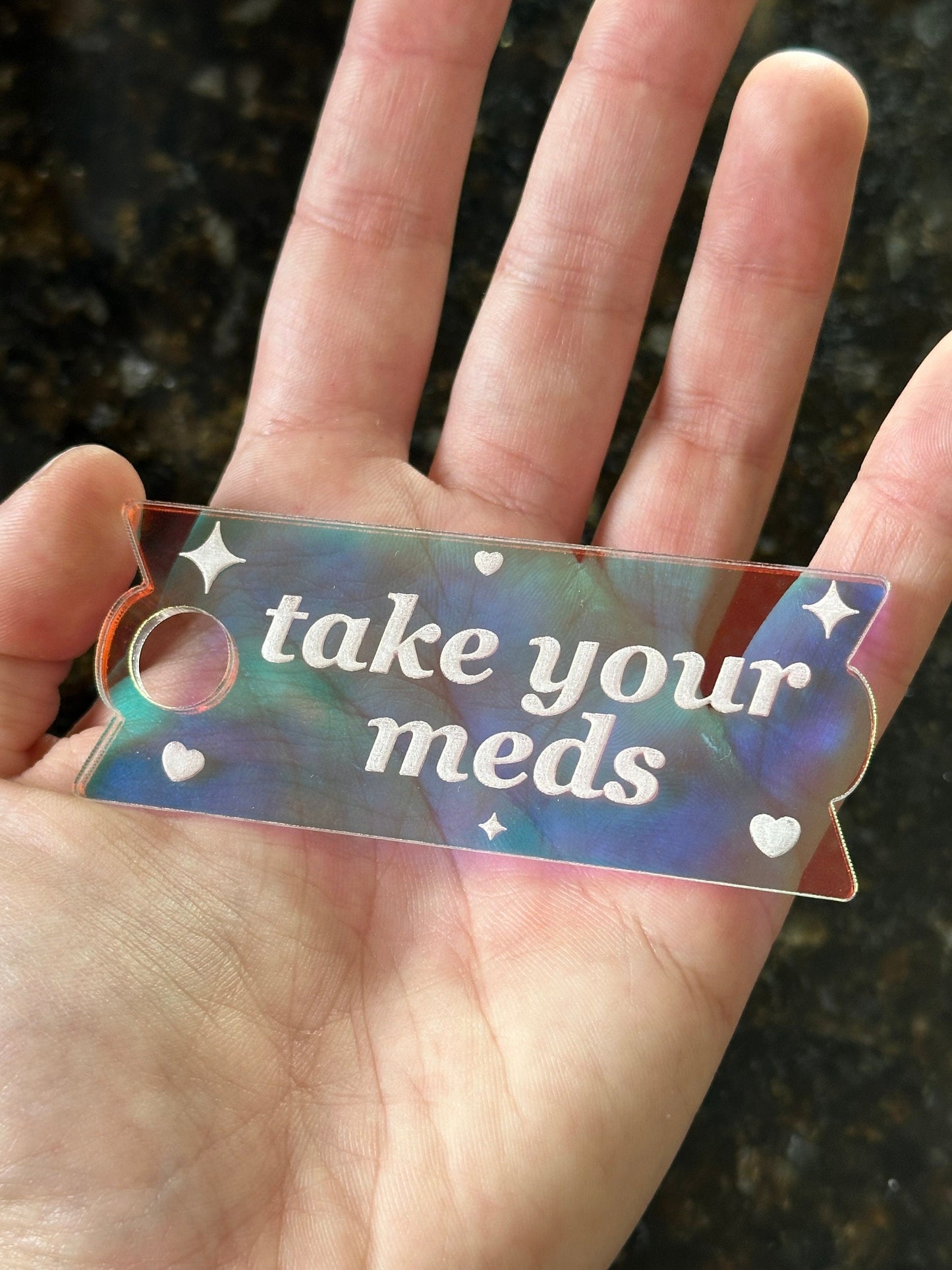 Iridescent Take Your Meds Tumbler Topper 40 oz Size (Fits New 2.0 Cups Only Read Below!)