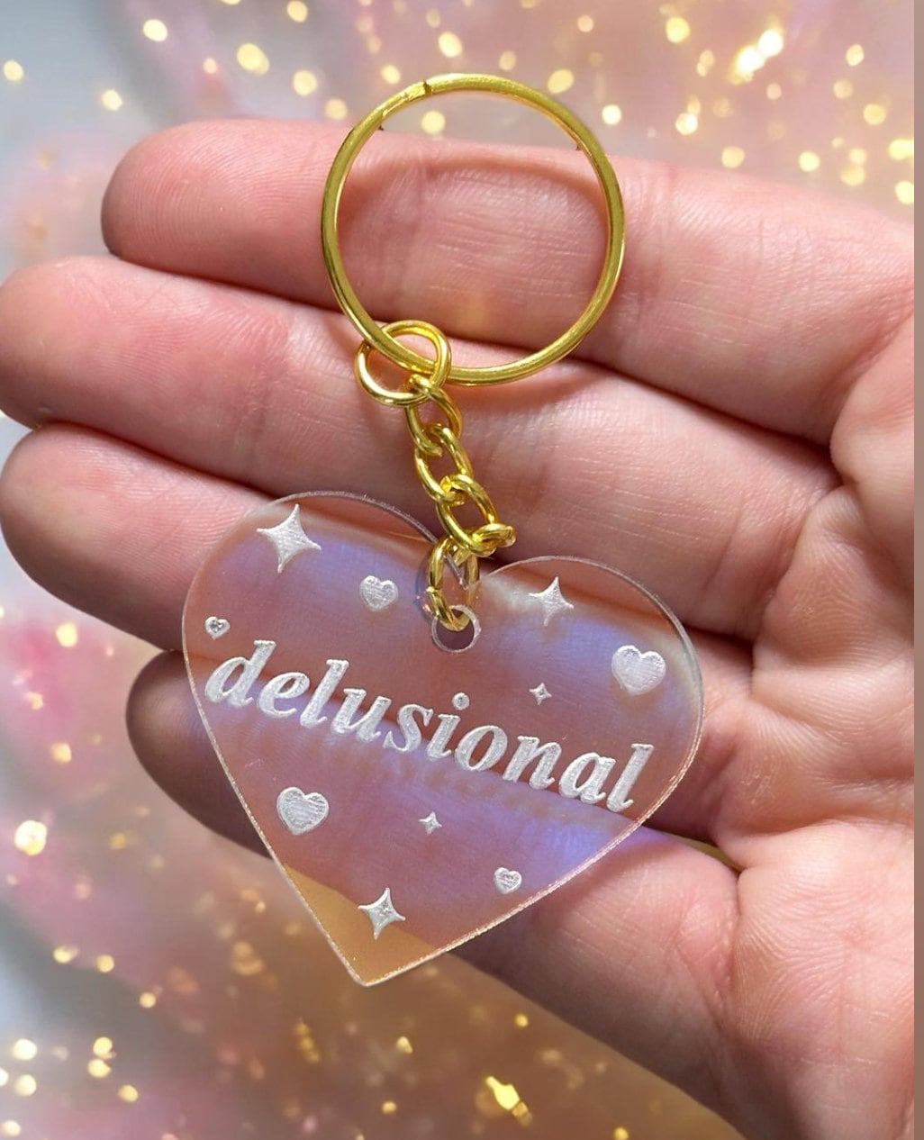 Delusional Iridescent Acrylic Keychain