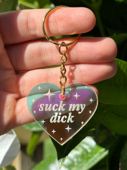 Suck My Dick Iridescent Acrylic Keychain