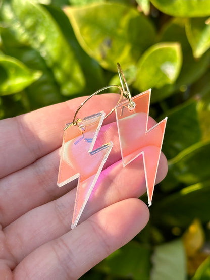 Iridescent Lightning Bolt Earrings