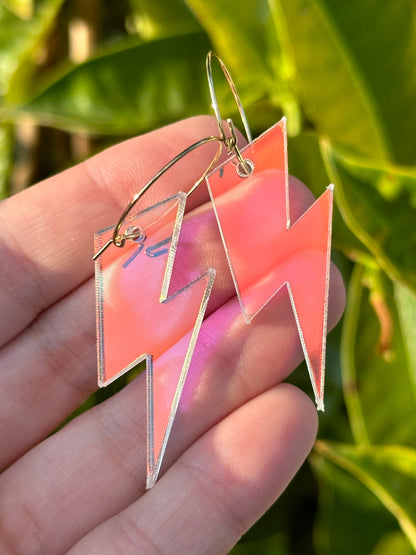 Iridescent Lightning Bolt Earrings