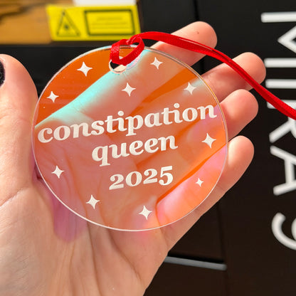 Iridescent Constipation Queen 2025 Christmas Ornament