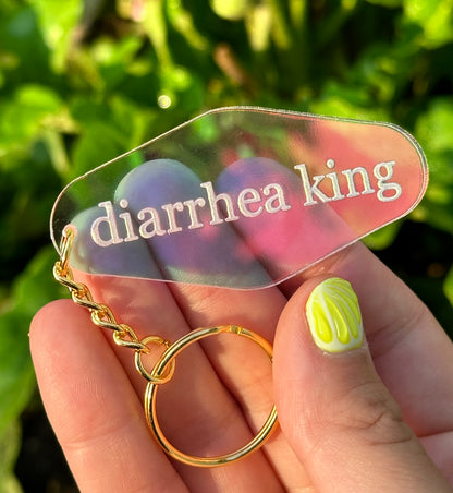 Diarrhea King Iridescent Acrylic Motel Keychain