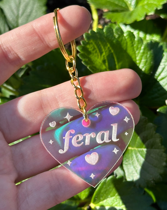 Feral Iridescent Acrylic Keychain