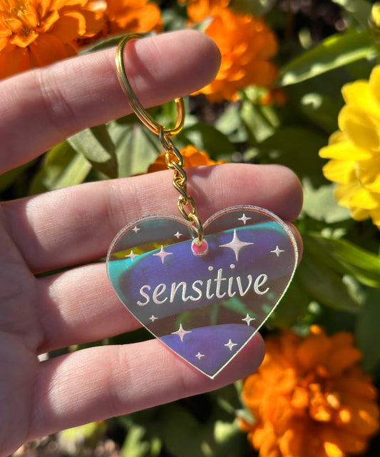 Sensitive Iridescent Acrylic Keychain