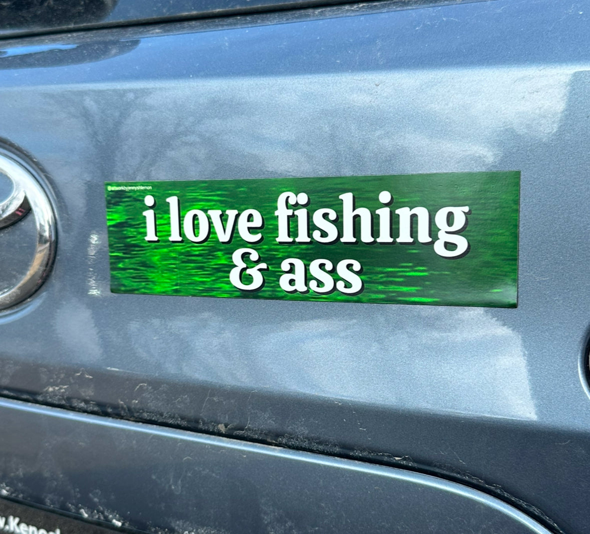 I Love Fishing & Ass Car Magnet