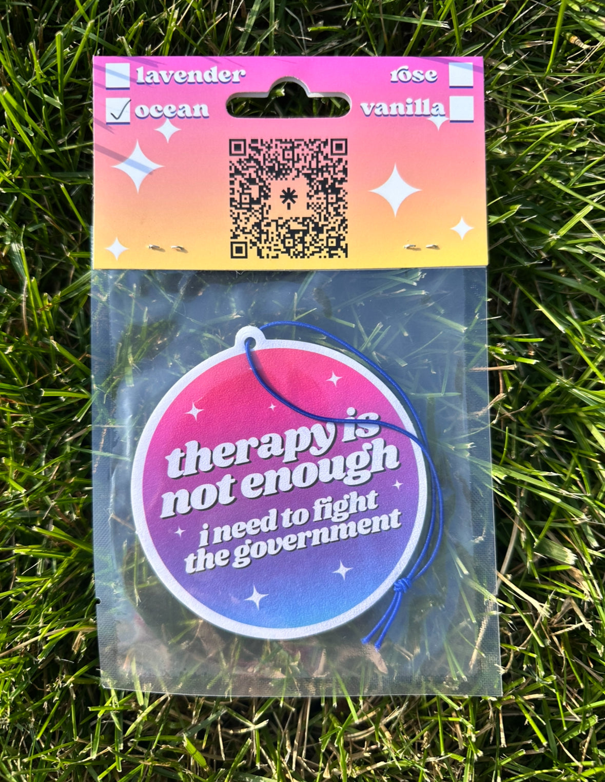 Therapy Is Not Enough I Need To Fight The Government Air Freshener - Ocean Scent