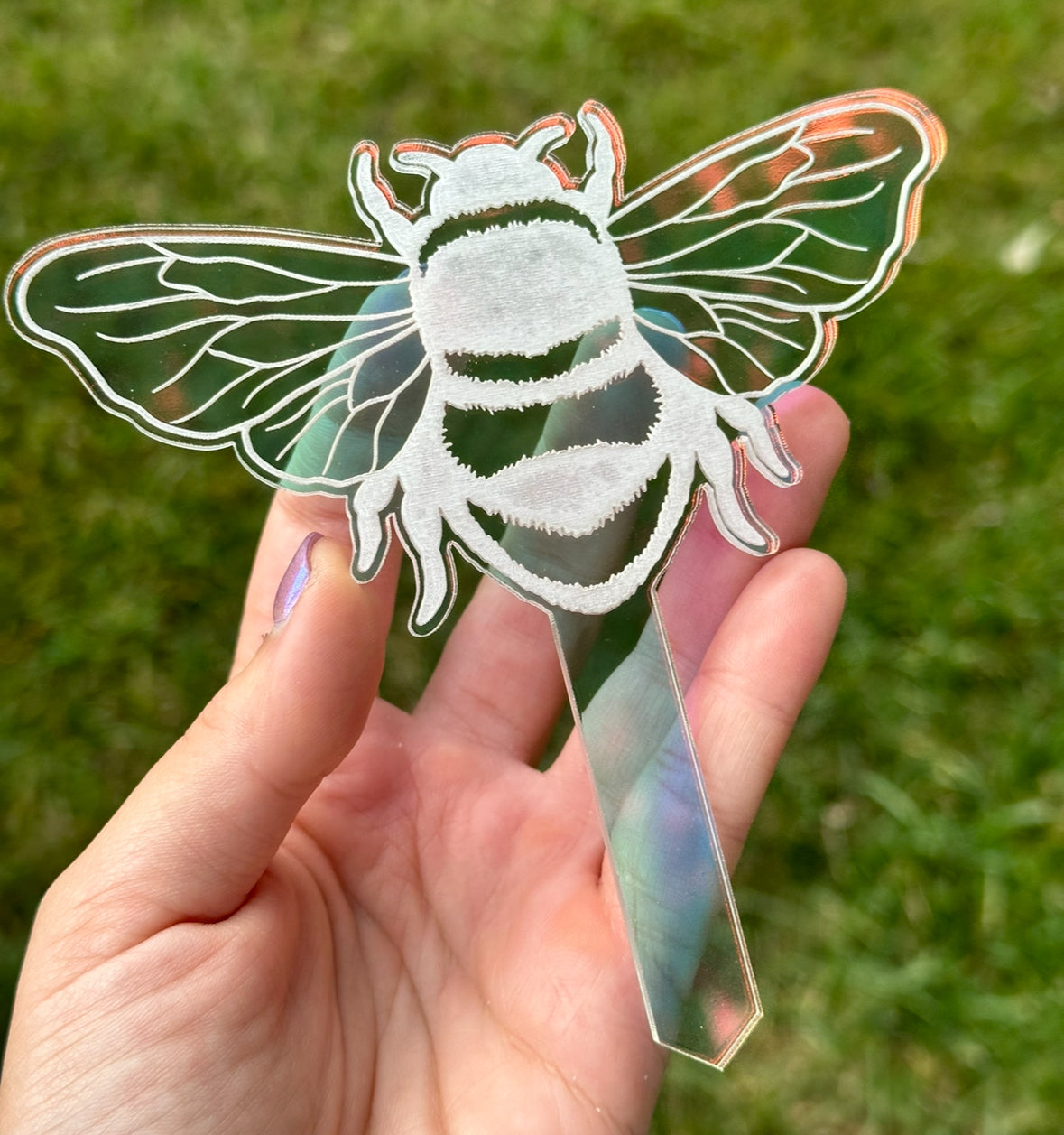 Bumble Bee Iridescent Acrylic Plant Stake