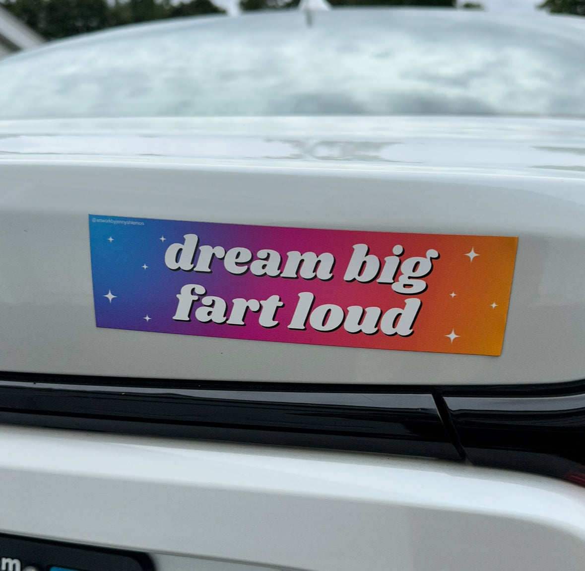 Dream Big Fart Loud Car Magnet