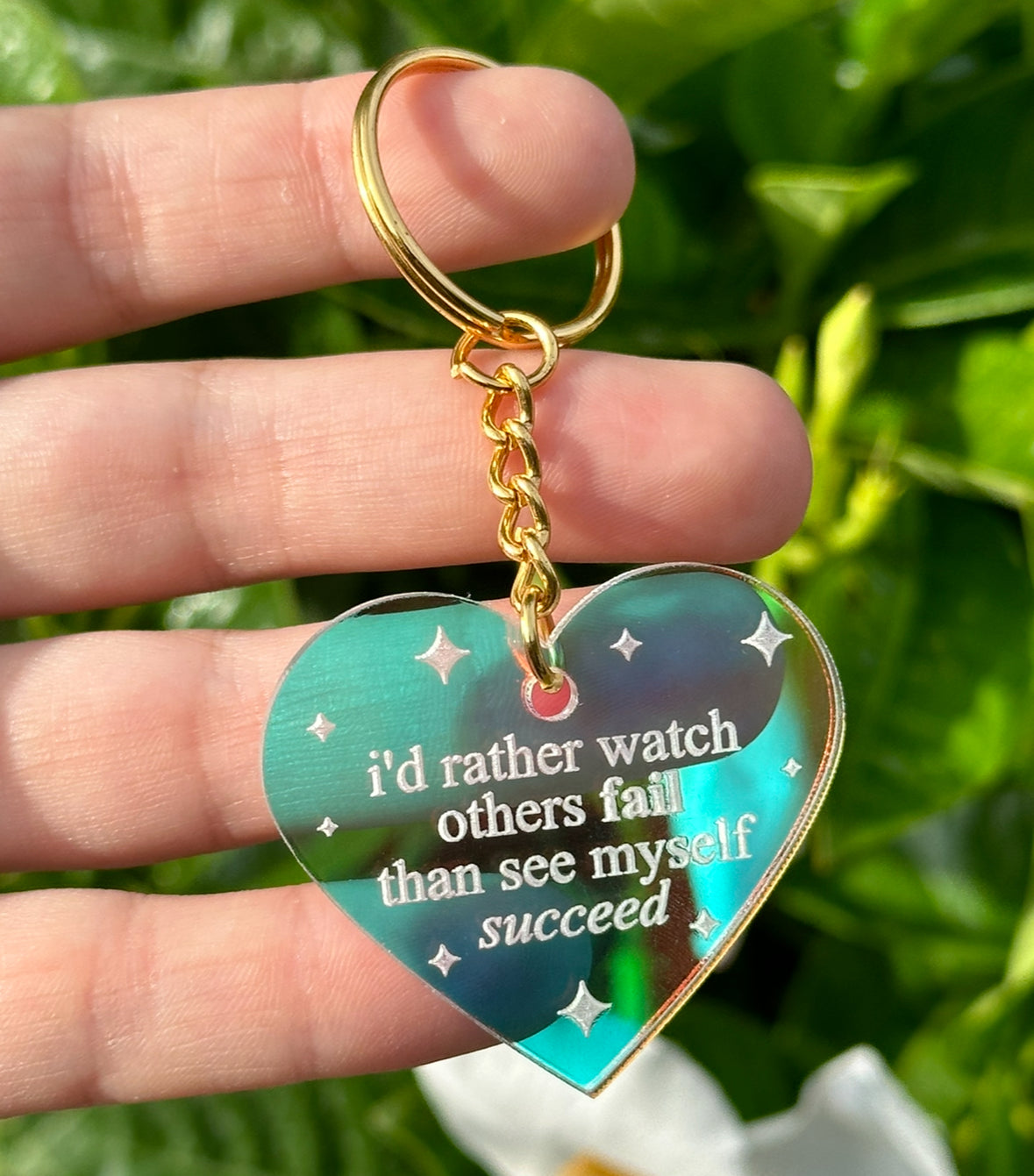 I'd Rather Watch Others Fail Iridescent Acrylic Keychain