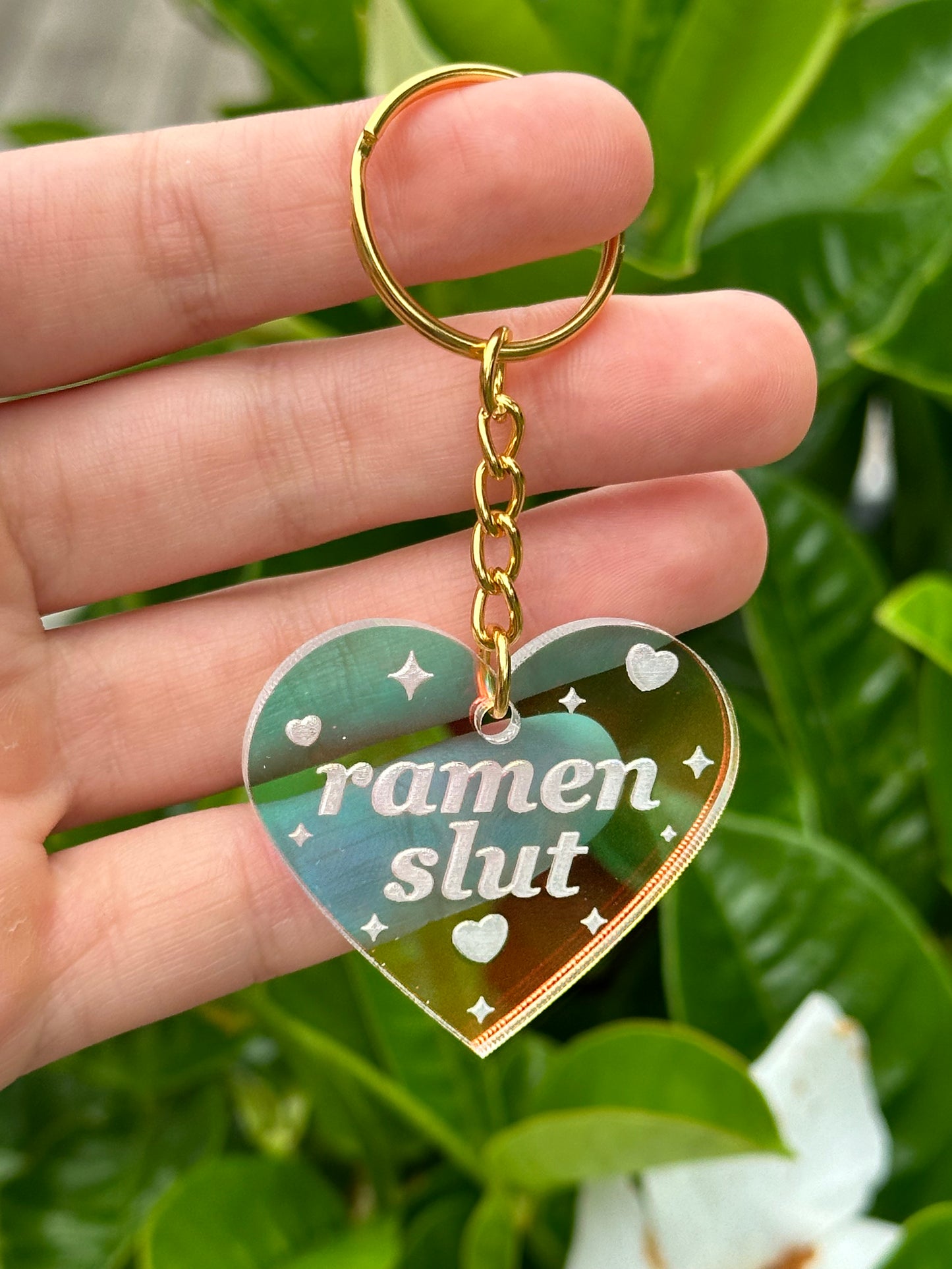 Ramen Slut Iridescent Acrylic Keychain