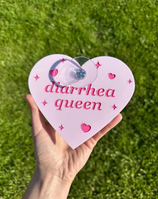 Diarrhea Queen Cute Pink Car Sign