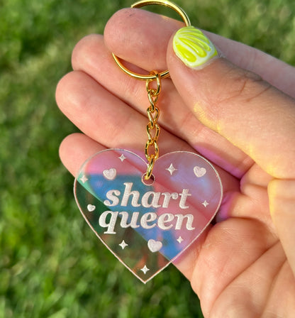 Shart Queen Iridescent Acrylic Keychain