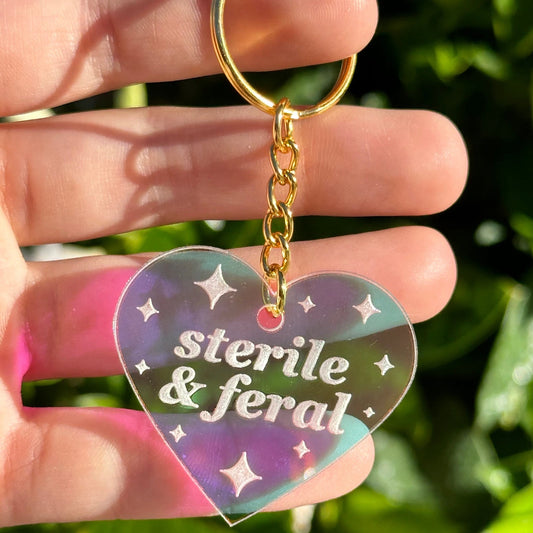 Sterile & Feral Iridescent Acrylic Keychain