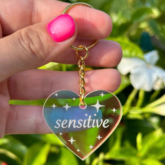 Sensitive Iridescent Acrylic Keychain