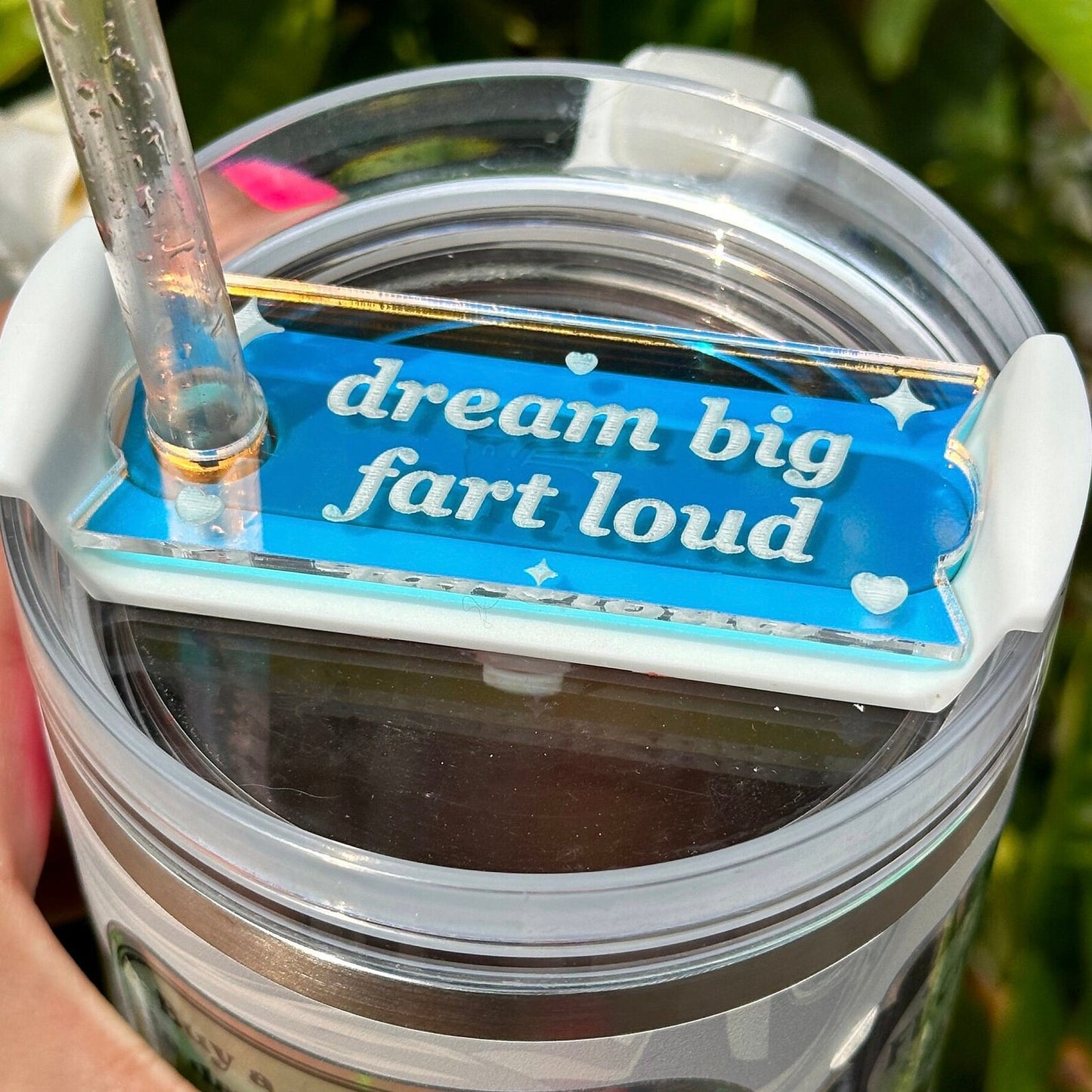 Iridescent Dream Big Fart Loud Tumbler Topper 40 oz Size (Fits New 2.0 Cups Only Read Below!)